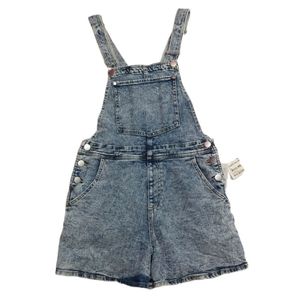 BP Jean Short Overalls Size S Blue Acid Wash